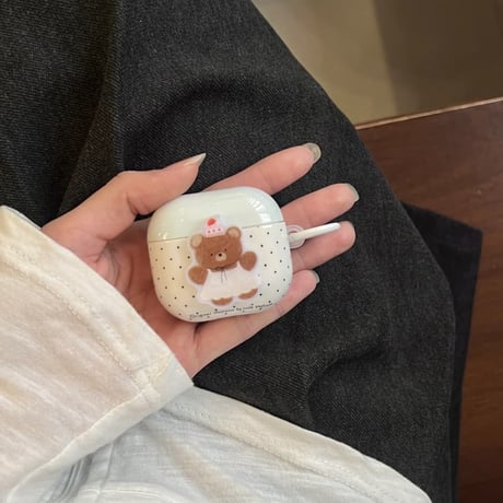 CUTECASE クマちゃん Airpods Pro3ケース かわいい Airpods4/3カバー pro2/Pro1ケース リングつき キュートCM6262