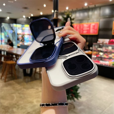 CUTECASEサングラス形ともかくスタンドiPhone15Pro電話ケース C5067