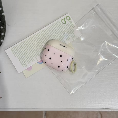 CUTECASE ピンク it's ok Airpods Pro3ケース 水玉模様 Airpods4/3カバー pro2/pro1 リング/星キーホルダー 韓国風CM6254