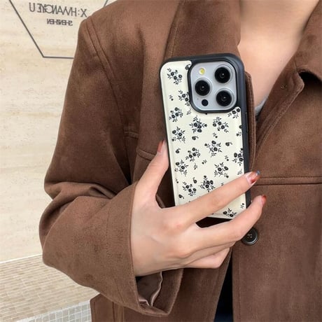 CUTECASE大人可愛い花柄 iphone16pro/16ケース 皮っぽい iphone15pro/14/13/12カバー エレガント ファッション 女子力アップCM4878