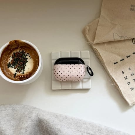 CUTECASE 韓国っぽ Airpods Pro3ケース 水玉模様 Airpods4/3カバー pro2/pro1 リング/ハートキーホルダー 大人可愛いCM6115