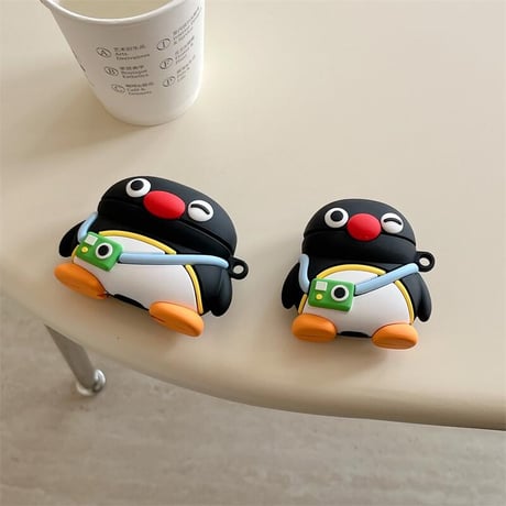 CUTECASEペンギン Airpods4ケース めっちゃかわいい AirpodsPro2ケース airpods3/2カバー キーチェーン付 ギフトにおすすめ CM5276