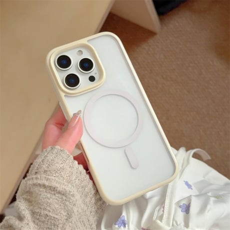CUTECASE淡色系 iPhone16pro/16promaxケース MagSafe対応 iPhone15pro/14/13カバー シンプル風 男女兼用 頑丈 CM5293
