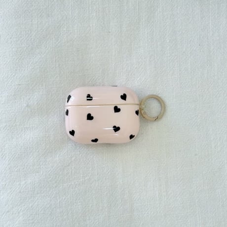 CUTECASE AirpodsPro3ケース ハート柄/水玉模様 エアポッズ4/3 AirpodsPro2/Proカバー ベージュ色 おしゃれ 頑丈 CM5766