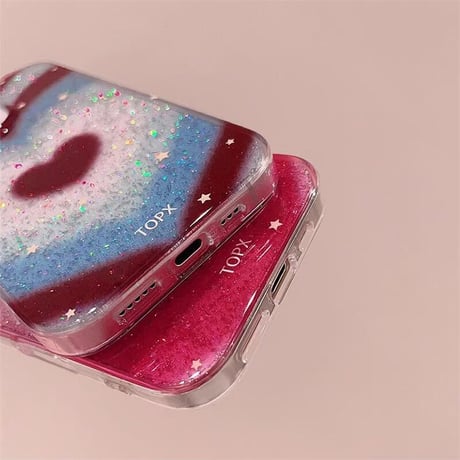 CUTECASEキラキラハート柄 iPhone16/16proケース きれい 可愛い iPhone15Pro/14/13proカバー 流行る トレンド感CM4973