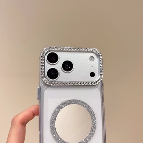 CUTECASE MagSafe対応ミラーiPhone17Pro/17ケース ジュエリーデコ iPhone16Pro/Air/15ProMaxケース かわいい オシャレCM6518
