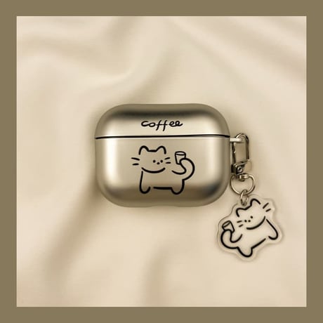 CUTECASE 猫/ワンちゃん Airpods Pro3ケース メッキ お揃い Airpods4/3カバー pro2/Pro1ケース 可愛いキーホルダー 指紋防止CM6146