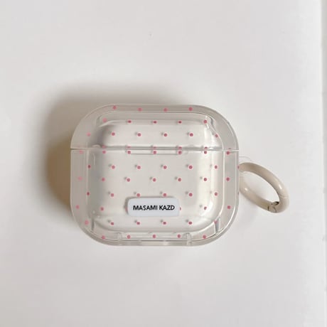 CUTECASE ピンク水玉模様 Airpods Pro3ケース 頑丈 Airpods 4/3カバー AirpodsPro2/1 リング付 韓国っぽ 淡色系 CM6110