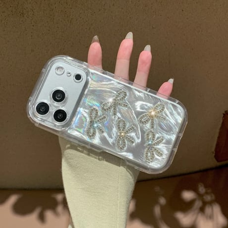 CUTECASE ジュエリーリボンiPhone17Promaxケースツヤ感 iPhone17pro/16/15proカバー 女子力高い かわいいCM5812