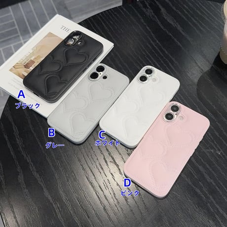 CUTECASE ハートキルティングiPhone17Promaxケースカメラ保護 レザー iPhone17Pro/Airカバー エレガント 高品質耐衝撃 CM5827