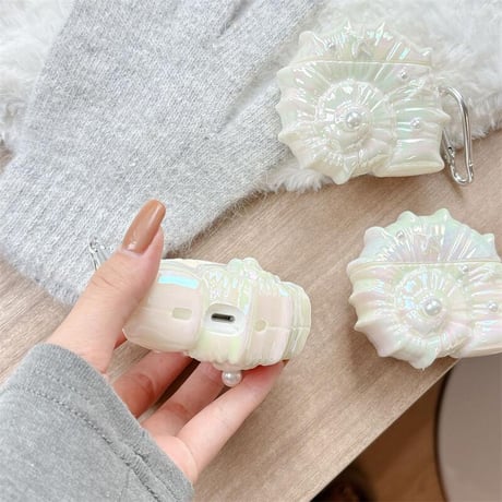 CUTECASE AirpodsPro3ケース パールデコタニシ Airpods4カバー キラキラ AirpodsPro2/Pro1カバー キーホルダー付き 綺麗パープル ギフトにおすすめCM5703