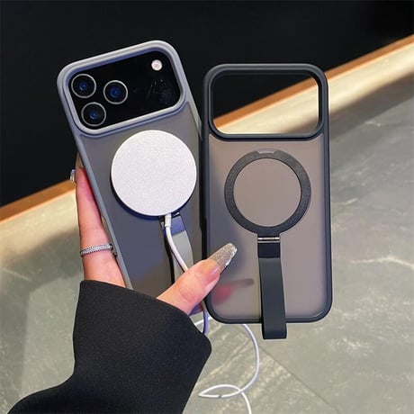 CUTECASE iPhone17Pro/17ProMaxケース Magsafe充電リングスタンド付 iPhone16Pro/15Plus/14カバー 指紋防止 高品質 落下防止ベルト CM5539
