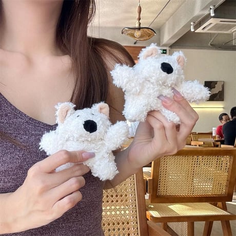 CUTECASE犬ぬいぐるみ Airpodspro2/proケース 可愛い Airpods3/2カバー リング付き 柔らかい ギフトに最適CM4534