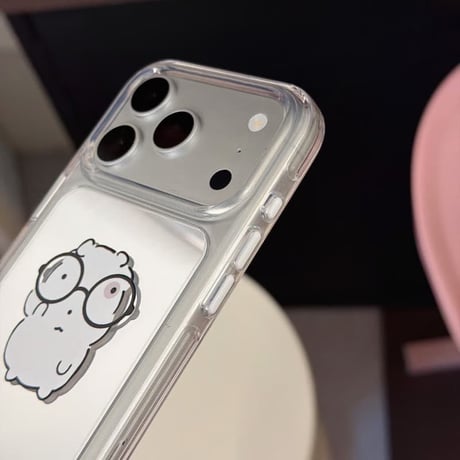 CUTECASE犬ちゃんミラー iPhone17Promaxケース 光沢感 iPhone16Pro/15Pro/14ケース 丈夫 便利 ギフトに最適CM6503