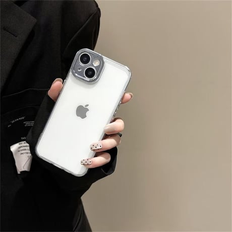 CUTECASEiPhone16/16Proケース クリア シンプルアイフォン15pro/14/13promaxカバー メッキ シック CM4561