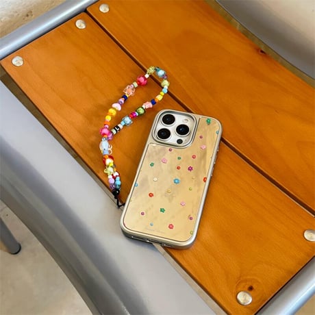 CUTECASE春夏向け iPhone16Pro/16ケース 鏡付 iPhone15Pro/14/13proカバー 多彩ストラップ 可愛い 丈夫 メイク直しに便利CM5182