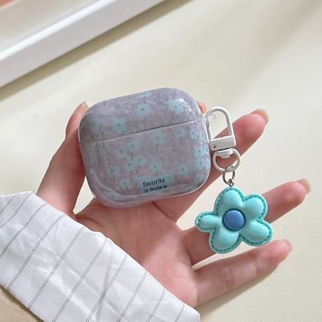 CUTECASE 韓国っぽ AirpodsPro3ケース 花柄 Airpods4/3カバー pro2/pro1 可愛い リング/キーホルダー付 オシャレ 可愛いCM5978