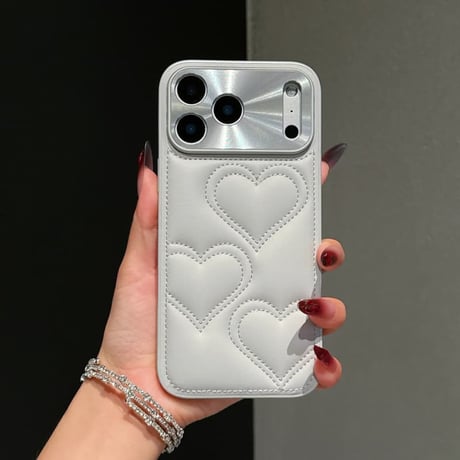 CUTECASE ハートキルティングiPhone17Promaxケースカメラ保護 レザー iPhone17Pro/Airカバー エレガント 高品質耐衝撃 CM5827