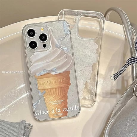CUTECASE アイスクリーム iPhone15/15proケース 夏に人気 iPhone14/13pro/12proケース 可愛い 軽量薄型CM4463