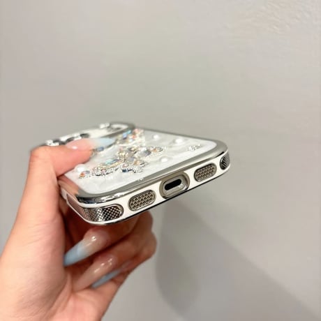 CUTECASE iPhone17Promaxケースダイヤ蝶 パール iPhone17/16Pro/15Proケース 豪華 オシャレ キラキラ感 CM6294