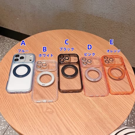 CUTECASE 高透明 iPhone18Promax/17Promaxケース Magsafeリングスタンド付 iPhone16ProMax/15Promaxケース カメラ保護CM6464