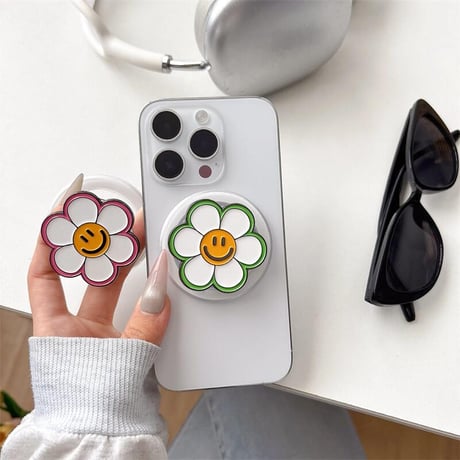 CUTECASE笑顔の花 スマホグリップ スタンド マグネット式タイプ 便利 可愛い 耐久性ある ギフトに最適CM5386