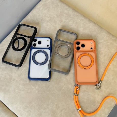 CUTECASE 多機能高品質 iPhone17Pro/17ProMaxケース ショルダーストラップ付 MagSafeリングスタンド iPhone17ケース 耐衝撃 高級感 CM5780