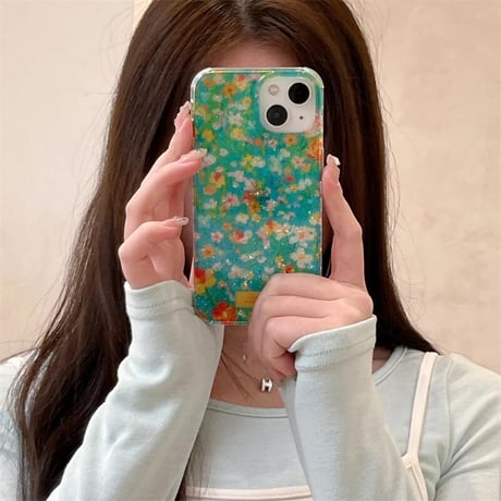 CUTECASE春に向け iPhone16pro/16ケース 花柄 花かごグリップ iphone15pro/14/13proカバー 大人可愛い 大人可愛いCM5186