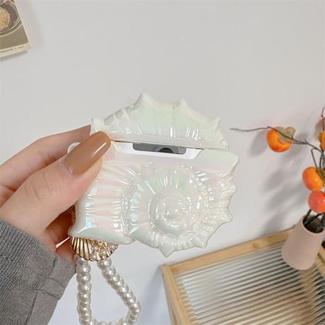 CUTECASE AirpodsPro3ケース パールデコタニシ Airpods4カバー キラキラ AirpodsPro2/Pro1カバー キーホルダー付き 綺麗パープル ギフトにおすすめCM5703