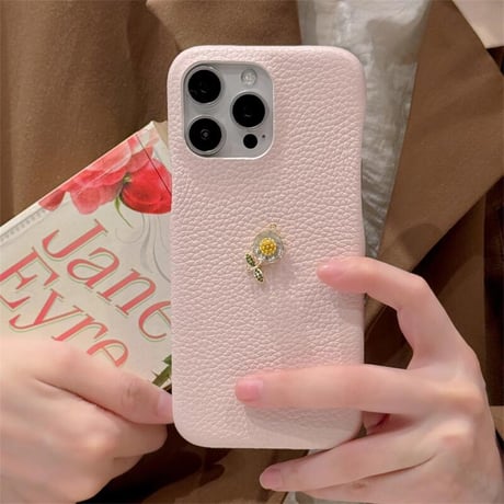 CUTECASE回転可花デコ iPhone16pro/16ケース レザー iPhone15pro/14/13promaxカバー 上品高品質 エレガント CM5413