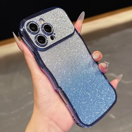 CUTECASEうねうね iPhone17/17Proケース キラキラレンズフイルム付 ラメ iPhone17ProMax/Air/16ケース きれい 落下防止CM5809