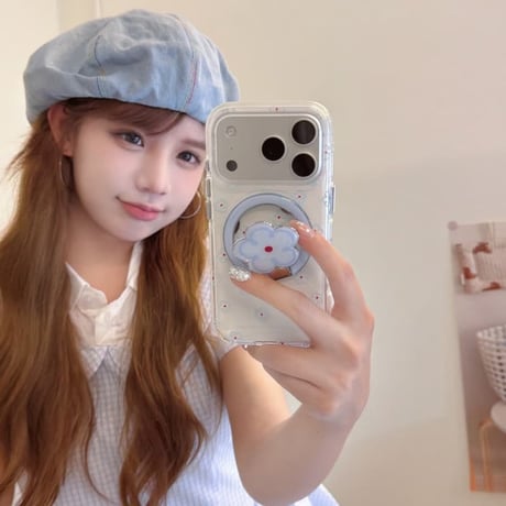 CUTECASE 花リング iPhone17Pro/17ケース MagSafe対応 iPhone17ProMax/16Pro/15カバー 多機能便利 かわいいCM6208