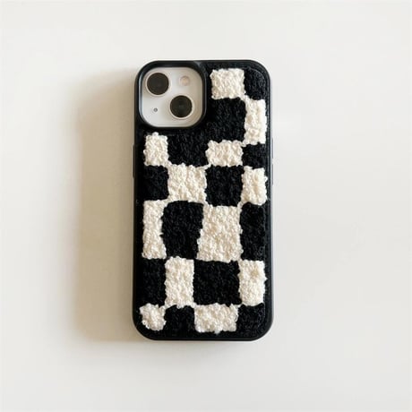 CUTECASE秋冬 iphone16pro/16ケース ストラップ付 チェック柄 iphone14pro/13pro/12/11カバー 柔らかい 頑丈 刺繡入り CM4663