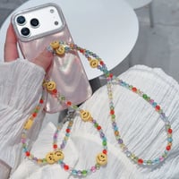 CUTECASEショルダーストラップ 笑顔／熊ちゃん 丈夫 かわいい 高級感 キーチェーン 全機種対応 女子力アップ ギフトにおすすめ CM6266