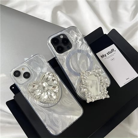 CUTECASEジュエリーグリップ iPhone15Pro/15ケース magsafe対応 iPhone14pro/13/12proケース オシャレ 多機能CM4452