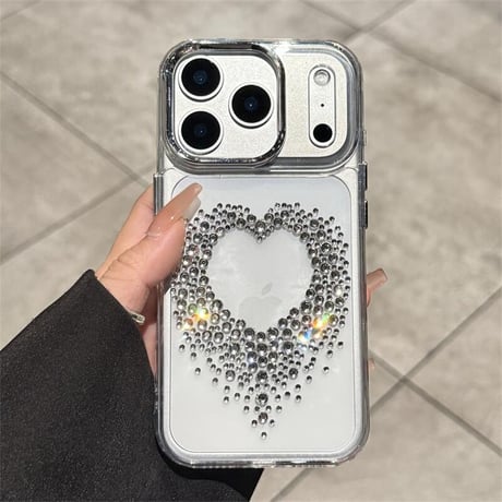 CUTECASE ダイヤハート iPhone17/17ProMaxケース 高透明 iPhoneAir/17Pro/16Proケース おしゃれ 輝く キラキラ 丈夫CM5721