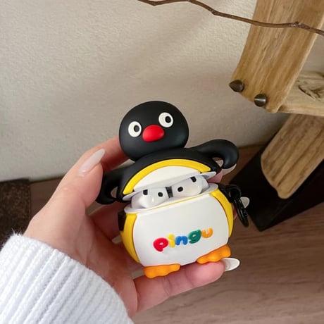 CUTECASE ペンギン AirPodsPro3ケース ギフトにおすすめ Airpods4/3ケース AirpodsPro2/Pro1カバー リング付 可愛い 頑丈CM5954