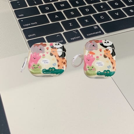 CUTECASE 動物柄 Airpodspro2/pro1ケース うねうね Airpods3/2カバー 可愛い ギフトにおすすめCM4465