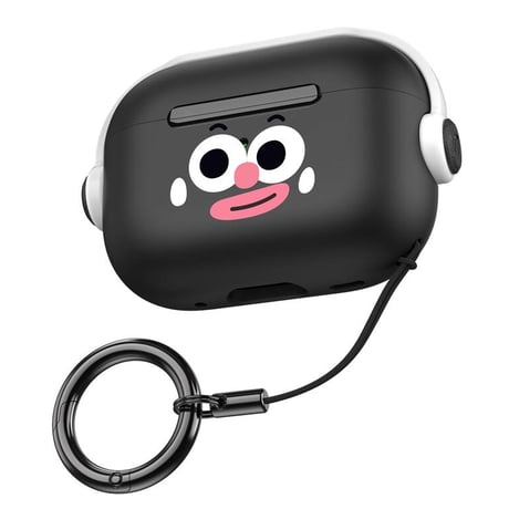 CUTECASE可愛い顔 Airpods4ケース スタンド付 AirpodsPro2ケース airpods3/2カバー リング付 耐久性ある CM5292