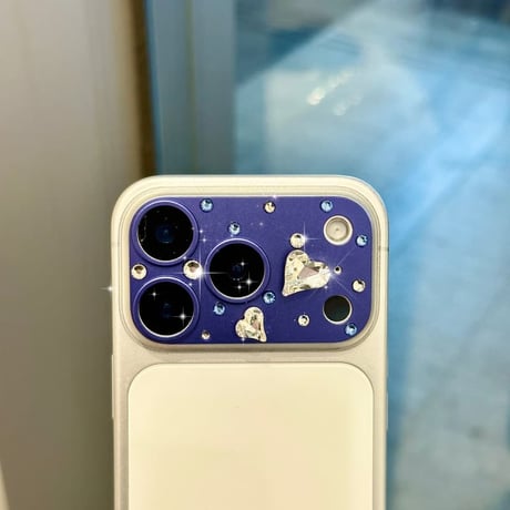 CUTECASE ハートダイヤレンズカバー iPhone17ProMax/17Pro カメラレンズフィルム 金属製 おしゃれ 頑丈 キラキラ 耐久性耐衝撃 CM6502