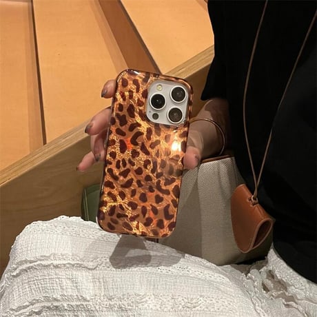 CUTECASEヒョウ柄 iPhone16/16proケース おしゃれアニマル柄 iPhone14/13pro/12ケース 存在感ある 耐久性あるCM4739