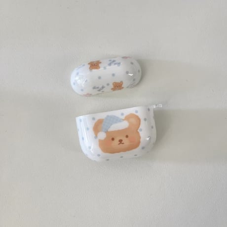 CUTECASE 熊さん Airpods Pro3ケース ギフトにおすすめ Airpods 4/3カバーケース AirpodsPro2/1 キーホルダー付 めっちゃ可愛い CM6373