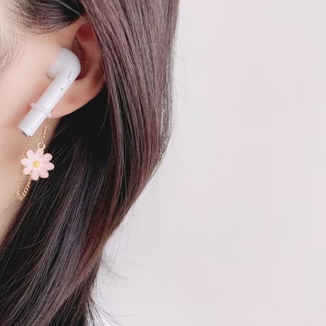 CUTECASEヒナギク AirPods用イヤークリップ 落下紛失防止 花 可愛い イヤホンストラップ ホルダー おしゃれ 人気 2点CM6249