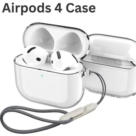 CUTECASE透明 Airpods 4 ケース ストラップ付 AirpodsPro2/Pro1カバー Airpods3/2 黄ばみにくいCM4692