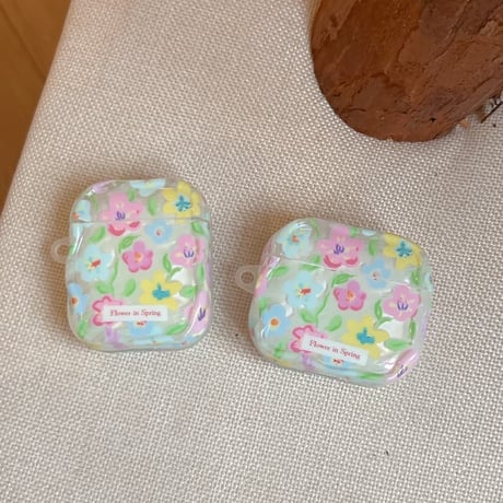 CUTECASE 花柄 Airpods Pro3ケース 花ストラップ Airpods 4/3カバーケース AirpodsPro2/1 うねうね 女子力高い 春コーデ CM6136