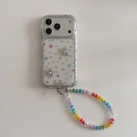 CUTECASE キラキラリボン/星 iPhone17Promaxケース 可愛いストラップ iPhone17pro/16pro/15ケース 大人可愛い CM5820