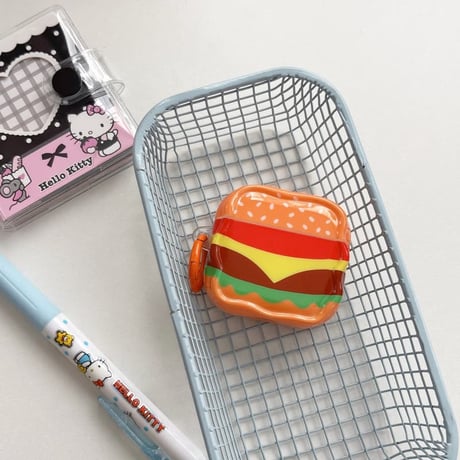 CUTECASE ハンバーガー Airpods Pro3ケース 美しそう Airpods4/3カバー pro2/pro1 リング/キーホルダーギフトにおすすめCM6302