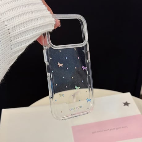 CUTECASEグリッター馬 iPhone17pro/17ケース キラキラ感 iPhone16promax/15proケース パールストラップ 女子力高いCM5994