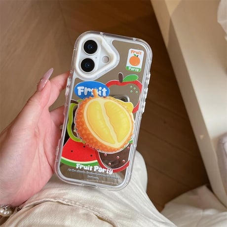 CUTECASE果物 スマホグリップ 可愛い スイカ/梨/ドリアン/りんご スマホスタンド 夏向け ギフトに最適CM5301