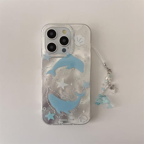 CUTECASEかわいいイルカiphone16PromaxケースiPhone16case C6032